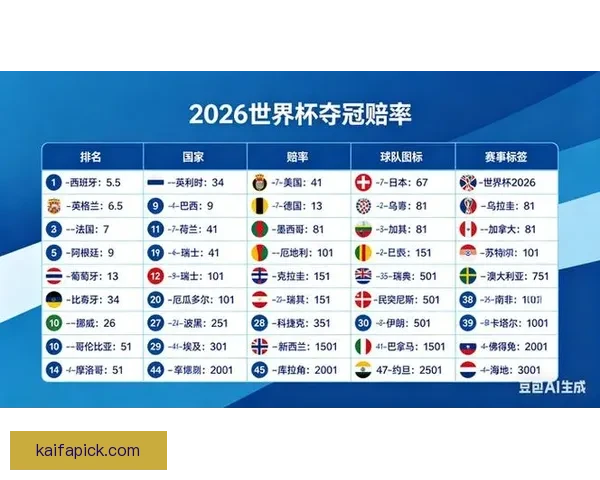 世界杯竞猜赔率分析揭示热门球队优势与冷门黑马潜力